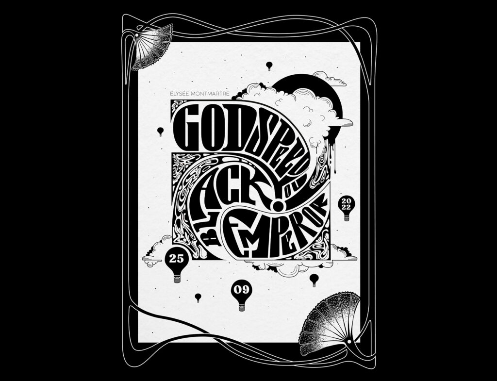 gig poster non officiel Godspeed you! Black Emperor elysee montmartre 2022